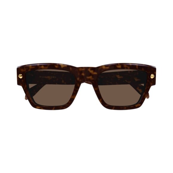 NEW ALEXANDER MCQUEEN SUNGLASSES, AM0409S 002 HAVANA BROWN EYEWEAR ALEXANDER MCQ - Picture 2 of 3